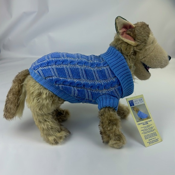 East Side Collection Dog Sweater. Blue Chenille Cable Knit. NWT **sweater only** - Picture 1 of 11
